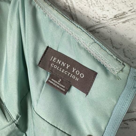 JENNY YOO Blue Dress Annabelle Bridesmaid Maxi Tulle Convertible Blue Green 2 - Picture 3 of 15